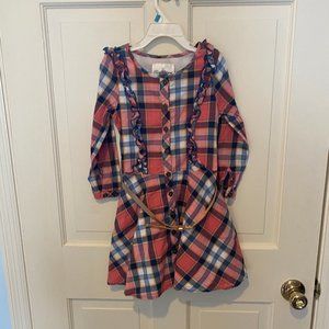 Rare Editions Pink Plaid Cotton Ruffle Dress Kids 5